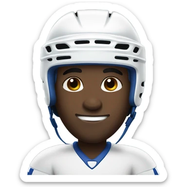 dark-skinned male meme indoors with hockey helmet  sticker