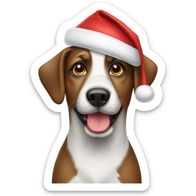 Dog in Santa hat sticker