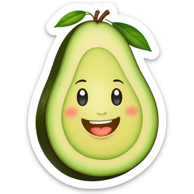 Un aguacate con cara sticker