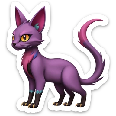 dark edgy dull pointy edgy Noivern-Noibat-Purloin-Torracat-Lykoi-Caracal-cat-Fakemon-fusion-hybrid-creature sticker