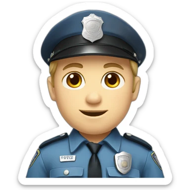 White Boy as a policeman sticker