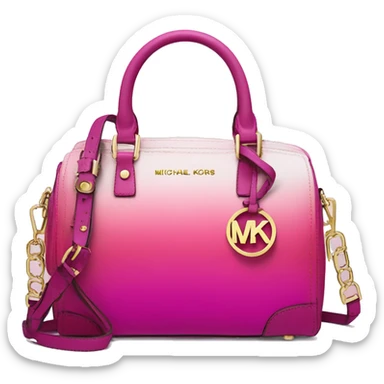 Realistic isolated magenta ombre Michael kors satchel purse.  sticker