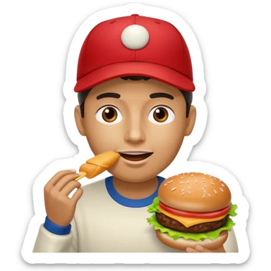 comiendo hamburguesa sticker