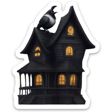 Nevermore Academy. Haunted Addams house. birdhouse  sticker