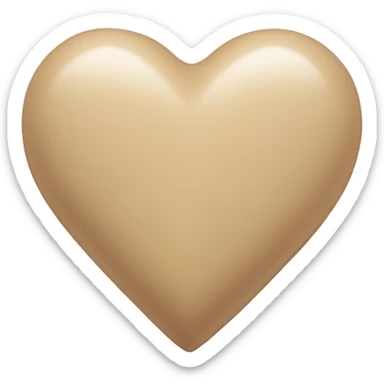 beige love heart  sticker