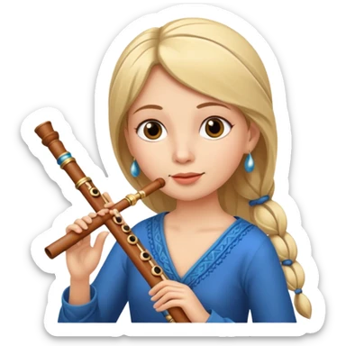 Flute women sticker