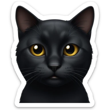 Black cat squinting sticker