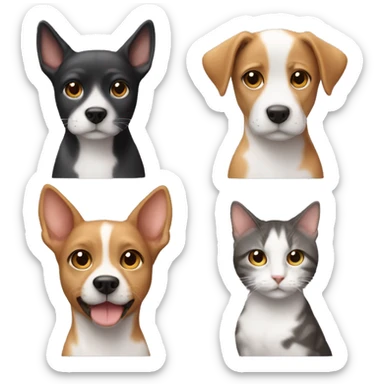 A dog and a cat mix with a male and female part sticker