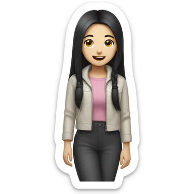 korean girl sticker