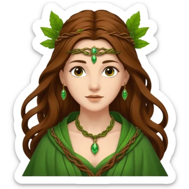 Leaf-necklace druid queen sticker