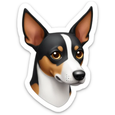 Tricolor Basenji with pointy ears sticker