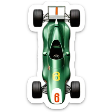 Top down view of vintage f1 racecar sticker