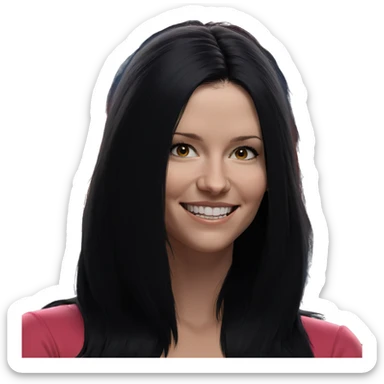 smiling girl with black hair sticker