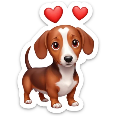 dachshund with hearts sticker