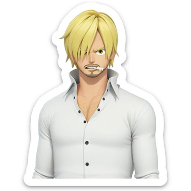 smoking sanji under cloudy sky sticker