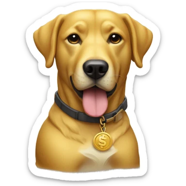 The Golden Dog of The TON Blockchain. with the text $NOTINU sticker