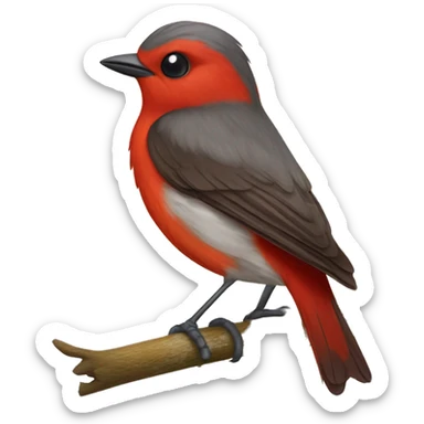 red male flycatcher bird sticker