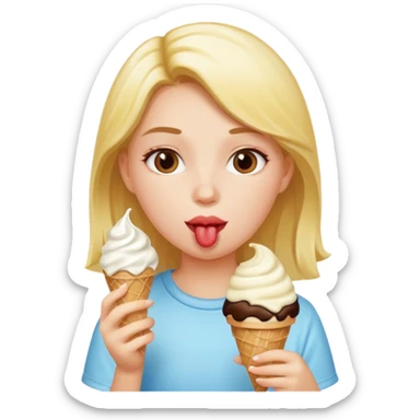 La uhh eating ice cream sticker