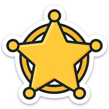 gold star badge sticker