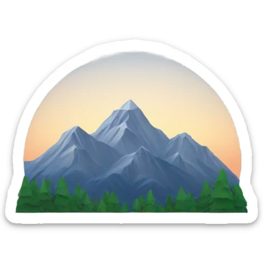 mountains with trees sticker
