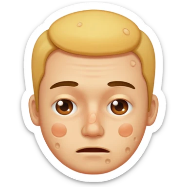 man with lots of acne face sticker