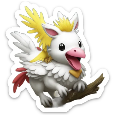 Moogle riding chocobo sticker