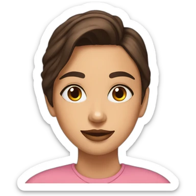Chica morena crespa con ojos cafes  sticker