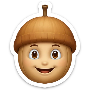 acorn with face sticker