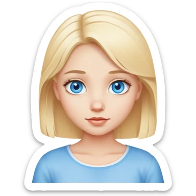 cute blonde girl character with blue eyes sticker