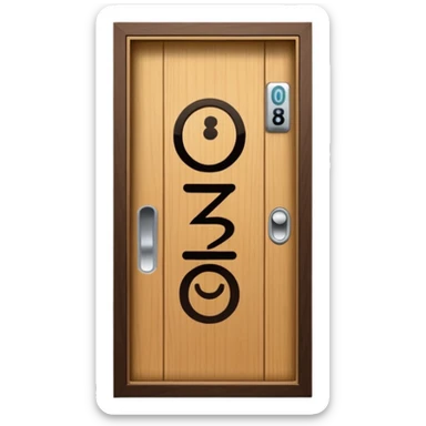 modern villa door number wood Japanese with smart screen lock sticker