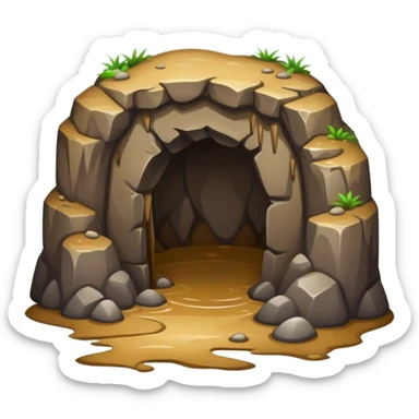 muddy cave entrance sticker