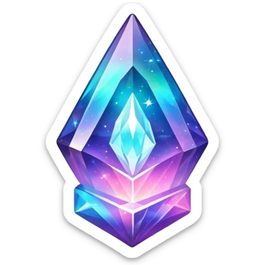 magic alien cosmic crystal complex shape galaxy inside sticker