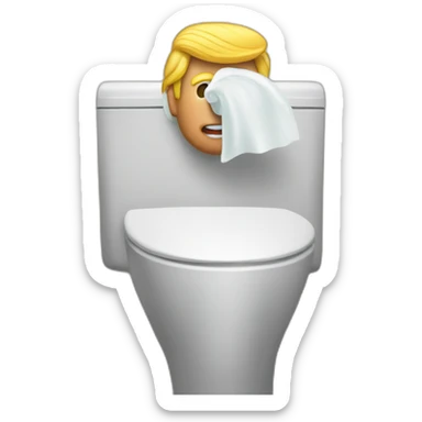 Donald Trump goes to the washroom sticker