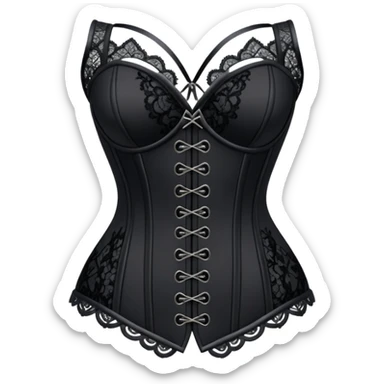Goth black lace corrset sticker