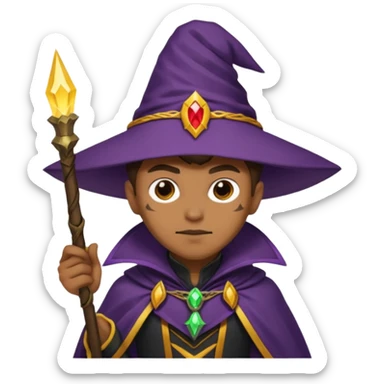 Warlock costume with light brown skin sticker