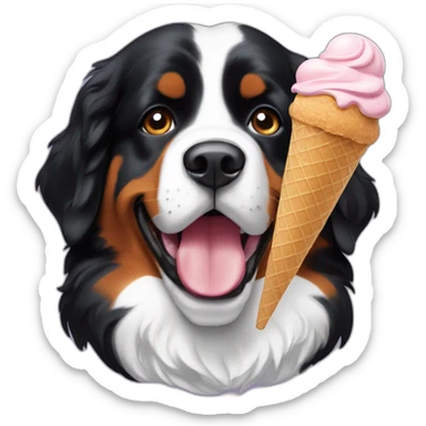 bernese mountain dog ice cream sticker