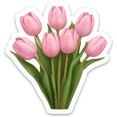 light pink tulip bouquet  sticker