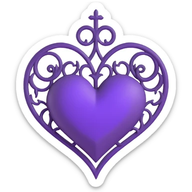 mysterious gothic heart purple sticker