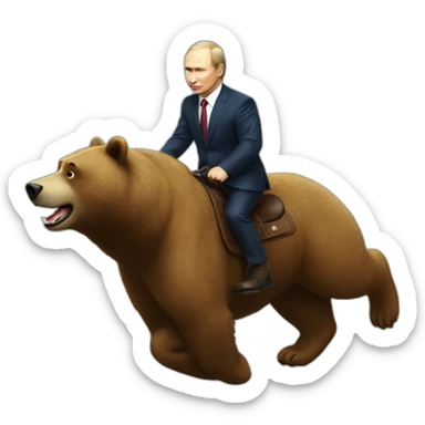 putin riding bear sticker