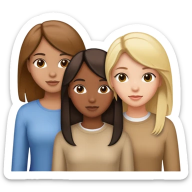 3 Filles brune blonde et une autre cheveux noirs sticker