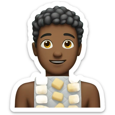 Boy with a ton of soap bars sticker