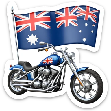 chopper motorcycle australian flag sticker