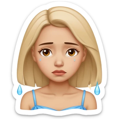 Beautiful lady crying can see shoulders sticker