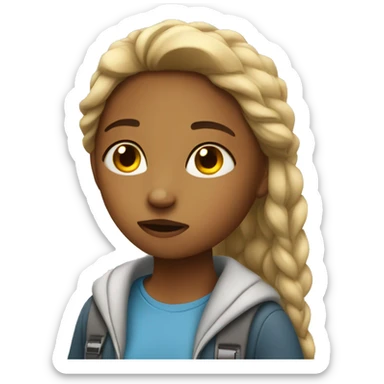 Tired girl from school sticker