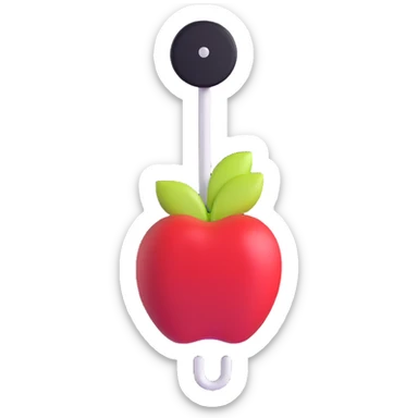 sleek white wall hook for coats with apple-inspired design sticker