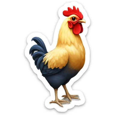 Gallo gallina y pollitos  sticker