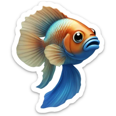 Blue beta fish sticker
