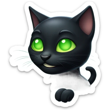 Evil Larry black cat looking freaky and mischievous rubbing paws together evily😈 sticker