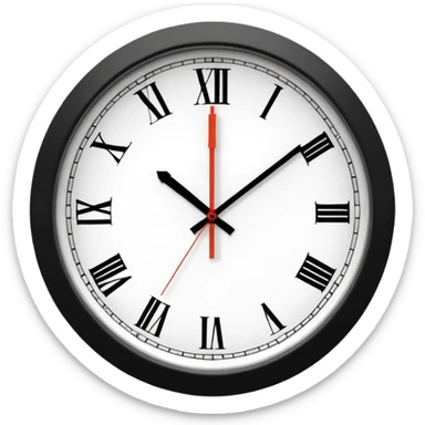 wall clock showing 10 am sticker