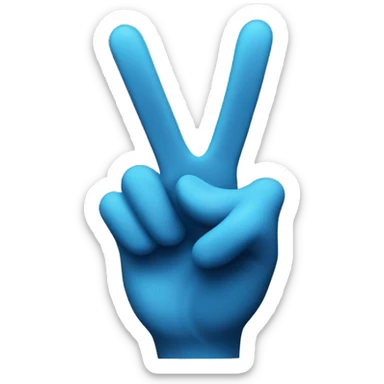 Pleading face emoji holding up peace sign sticker